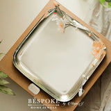 Peach blossom square platter