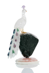 Peacock on amethyst
