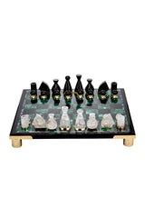 MALACHITE & ROCK CRYSTAL CHESS BOARD