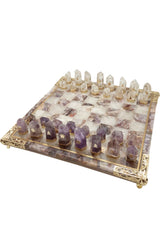 AMETHYST & ROCK CRYSTAL CHESS BOARD