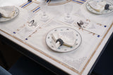 Sunset White Silver Table Linen
