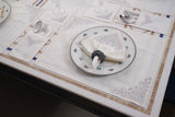 Sunset White Silver Table Linen