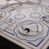 Wheat White Blue Table Linen
