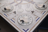 Wheat White Grey Table Linen