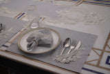 Zahira Blue Ice Table Linen