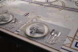 Zahira Blue Ice Table Linen