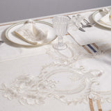 Zahira White Silver Table Linen
