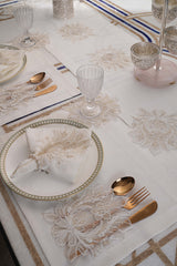 Taj Mahal White Gold Table Linen