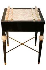 ROSE QUARTZ & ROCK CRYSTAL CHESS TABLE