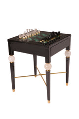 MALACHITE & ROCK CRYSTAL CHESS TABLE