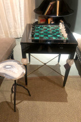 MALACHITE & ROCK CRYSTAL CHESS TABLE