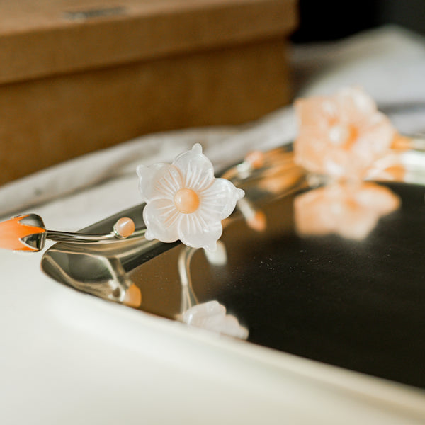 Peach blossom square platter