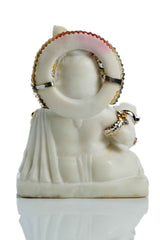 Marble Bal Gopal with pure silver ornaments