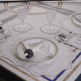 Perry White Silver Table Linen
