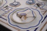 Wheat White Blue Table Linen