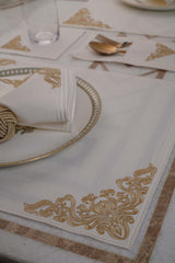 Sunset White Gold Table Linen