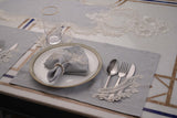 Zahira Blue Ice Table Linen