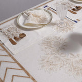 Taj Mahal White Gold Table Linen